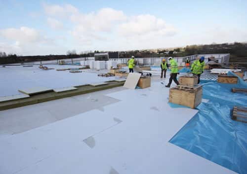 Magply specified for roof build up on ballymena “large church facility”